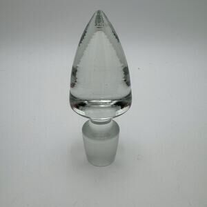 Vintage Clear Decanter Wine Stopper Glass Cone Spear 5"